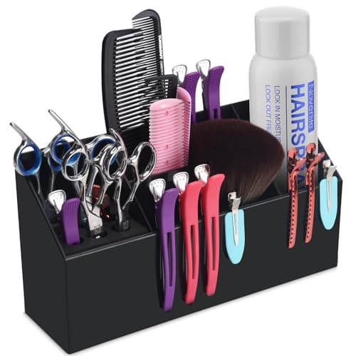 Noverlife Hair Scissors Large Storage Box, Shear Holder for Hair Salon, Scissor Holder, Hairdressing Combs Clips Scissors Professional Hairdressing Combs, Clips, Brushes Storage Racks Tool Box - Black