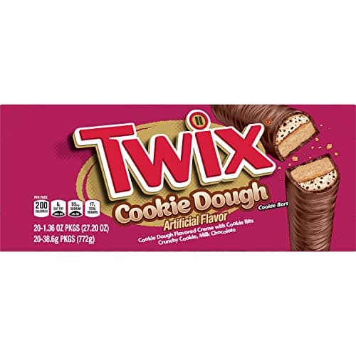 TWIX Cookie Dough Milk Chocolate Bars, 1.36 oz (Pack of 20)