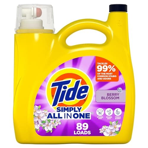 Tide Simply Clean & Fresh Liquid Laundry Detergent, Berry Blossom Scent, 89 loads, 117 fl oz