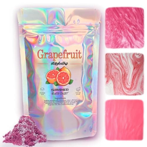 Stsfybaths Pink Grapefruit Shimmer Bath Bomb in A Bag - Handmade Essential Oil Scented Bath Bombs for Women,Kids and Men - Bulk Bathbomb Fizzies Perfect for Boys and Girls All Ages (Small, Pink)