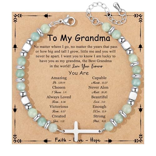 JoycuFF Gifts for Grandma Religious Christian Cross Bracelet for Women from Granddaughter Unique Mother’s Day Birthday Gifts for Grandma