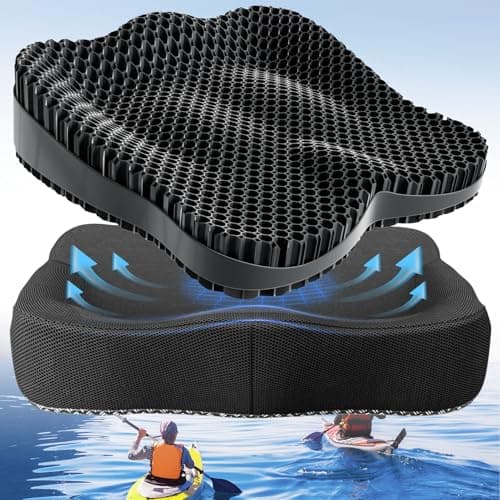 Tsmertor Kayak Seat Cushion Anti-Slip, Thicken Waterproof Kayak Gel Boat Seat Cushion Kayak Paddling Seat Pad for Sit in Boat Kayak Accessories Cushion Pad for All Kayak Fishing Canoe Rowing Stadium