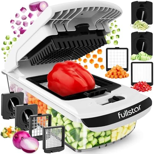 Best Kitchen Essentials #10 from fullstar Fullstar The Original Pro Chopper - Vegetable Chopper and Spiralizer, Food Chopper with Container, Fruit Slicer, Kitchen Gadgets & Gifts, Home Essentials (4 in 1, White)