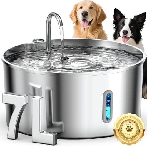 Vekonn Dog Water Fountain Stainless Steel, 7L/236oz Dog Water Bowl Dispenser for Large Dogs, Automatic Cat Water Fountain