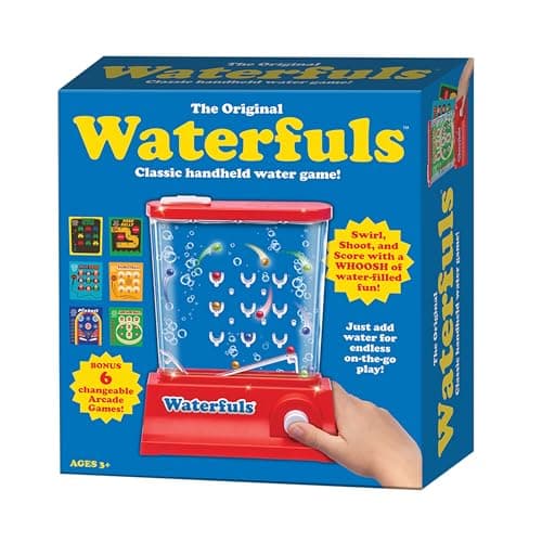 Playmonster Original Waterfuls Classic Handheld Water Games – Kids Games, Retro Travel Games, Fidget Toys for Kids, Autism Toys, 6 Interchangeable Back Panels, Screen Free Play, Portable, Ages 3+