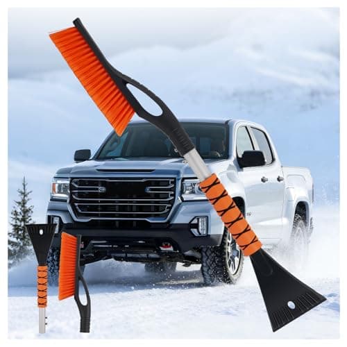 VKQTS 2026 New Ice Scrapers for Car Windshield Detachable,2-in-1 Windshield Scraper Snow Brush for Car with Brush and Scraper,Non-Slip Winter Cars Essentials Snow Scrapers for Cars