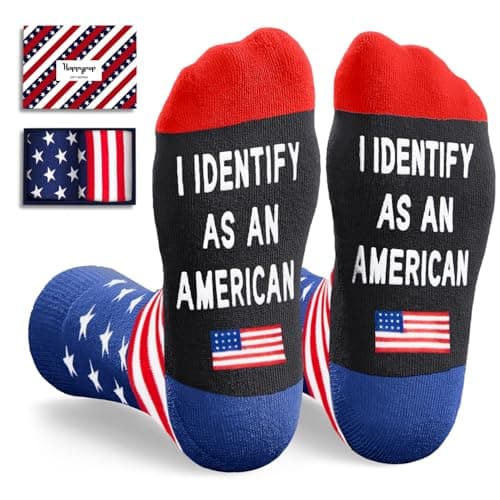 HAPPYPOP Patriots Gifts for Men Women - American Flag Gifts, USA Republican Socks, Patriotic 4th of July Socks