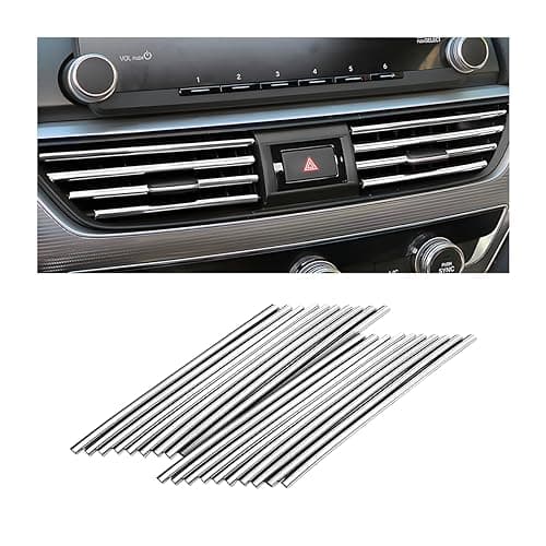 Osilly 20 Pcs Car Air Conditioner Outlet Decoration Strip, Decorative Trim for Auto Air Vent Outlet, Waterproof Automotive Interior Decors for Men Women, Universal for Most Vehicles (Silver)