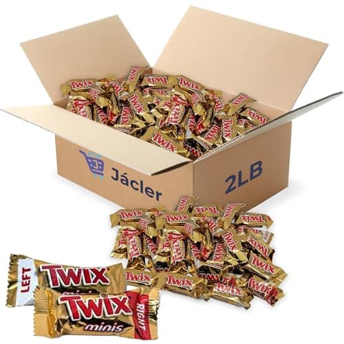 JÁCLER TWIX Caramel Minis Fun Size Milk Chocolate Cookie Bars - Treat Sized Bulk Chocolate Candy; Individually Wrapped Snacks (2 POUNDS)