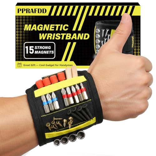 PPRAFDD Magnetic Wristband for Holding Screws, Drill Bits, Nails, Stocking Stuffers for Adults, Cool Gadgets for Christmas, Father's Day, Valentine's Day, Gifts for Handyman, Dad, Husband, Grandpa