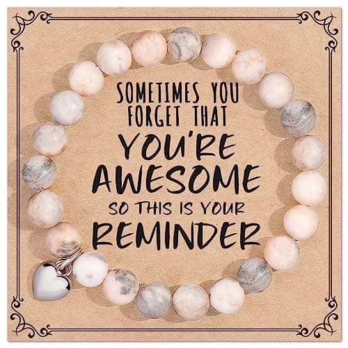 Jewelry&Card Christmas Gifts for Women Teen Girls, Sometimes You Forget You're Awesome Bracelets, Inspirational Christmas Gifts for Mom, Daughter, Sister, Best Friends on Christmas Birthday