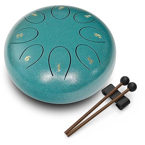 REGIS Steel Tongue Drum 6 inch 8 Notes Musical Percussion Instrument, Musician Gift for Family and Friends(malachite)