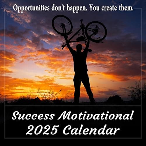 2025 Success Motivational Wall Calendar, Powerful Inspirational Quotes for Success in Life and Business, Large 12 x 12 Inch Full Color Photos