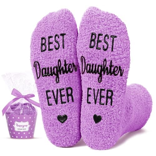 HAPPYPOP Best Daughter Ever Gifts - Daughter Gifts from Mom Dad, Mothers Day Gifts, Daughters Socks Stocking Stuffers