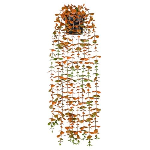 Der Rose 1Pcs Fake Fall Plants Hanging Orange Artificial Potted Faux Eucalyptus Plant Decorations for Fall Thanksgiving Bathroom Table Centerpiece Wall Kitchen Room Decor Indoor and Outdoor