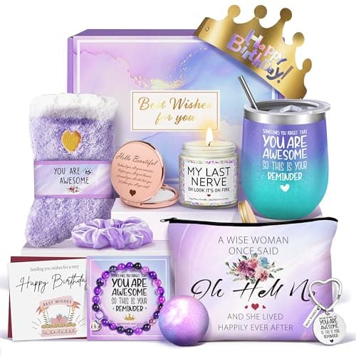Gemwi Gifts for Women, Birthday Gifts for Women, Happy Birthday Gifts Basket, Gift Set for Best Friends Female Sister Mom Wife Her Girlfriend Coworker Bestie Bff
