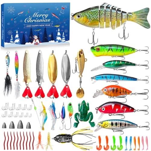 Advent Calendar 2024 Fishing Lure,Lifelike Multi Jointed Swimbait,Suitable For Adult Men Teen Boys, Christmas Surprise Fishing Bait Gift - 2024 Christmas Countdown 24 Days Surprise Gift