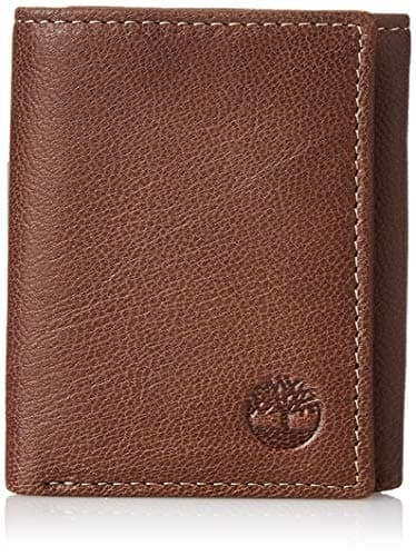 Timberland Men's Genuine Leather Rfid Blocking Trifold Wallet, Brown, One Size