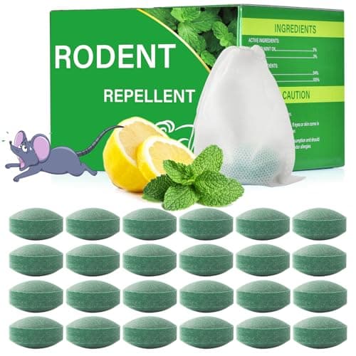 Mouse Rodent Repellent, 24 Pack Peppermint Oil for Mice Mouse Rats Squirrel Pests Control Indoor & Outdoor Use, Natural Deterrent Replace Trap Poisoning Family & Pet Safe Green