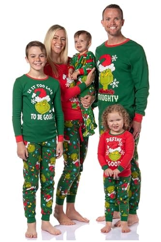 Dr. Seuss How GRINCH Stole Christmas Lights Sleep Pajama Set (Kids, 10, Medium)