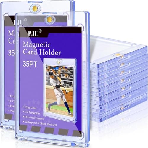 30ct Magnetic Card Holder, 35pt One Card Holder Touch for Trading Cards, Protectors Hard Plastic, U-V Protection Magnetic Display Case for Baseball, Game, Sports Cards