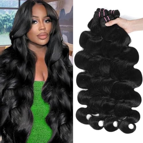 16A Raw Body Wave Bundles Human Hair Bundles Indian Virgin 4 Human Hair Bundles No Tangle Shedding,Triple Lifespan Virgin Hair Extensions (Body Wave 4 Bundles, 20 22 24 26 Inch)