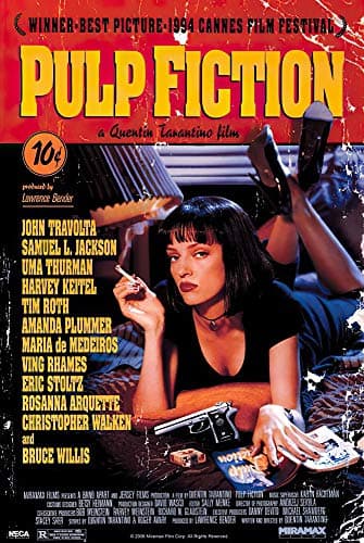 Pulp Fiction - Movie Poster (Regular Style - Uma Thurman On Bed) (Size: 24" x 36")