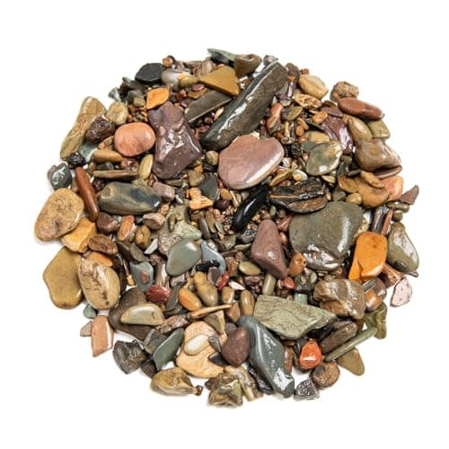 WDEFUN 10 LBS Aquarium Gravel River Rock Stones, Natural Decorative Polished Mixed Colorfl Gravel,Outdoor Decorative Stones for Plant Aquariums, Landscaping, Vase Fillers