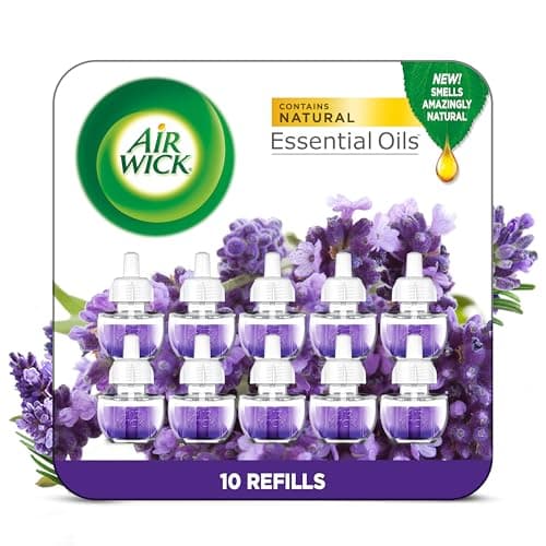 Air Wick Plug in Scented Oil Refill, 10ct, Lavender & Chamomile, Air Freshener, Essential Oils, Eco Friendly