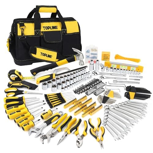 TOPLINE 467-Piece Household Home Tool Sets for Mechanics, 16-Inch Tool Bag with Heavy Duty Home Tool Kit Included, Tool Sets for Men, Tool Kits for Home General Maintenance, Basic Applications