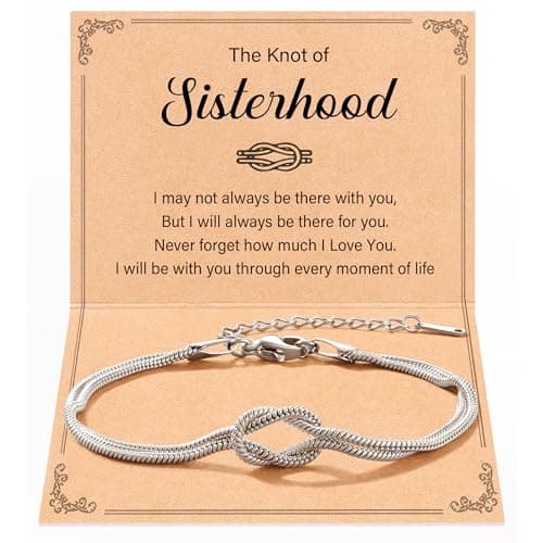 Tarsus Sister Gifts, Sisters Birthday Jewelry Gifts from Sister Knot Bracelet Mothers Day Christmas Gift for Sisters Women