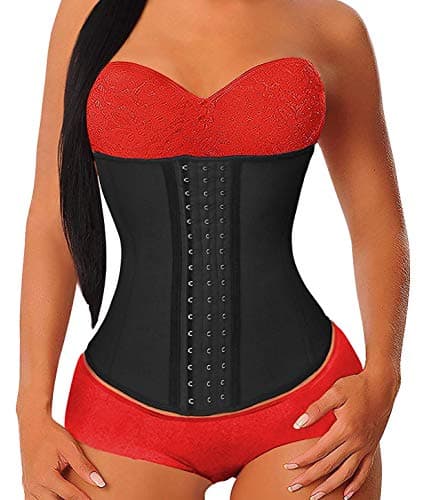 YIANNA Waist Trainer for Women Tummy Control Latex Underbust Waist Cincher Corset Sport Girdle Hourglass Body Shaper,(Black, L)