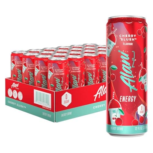 Alani Nu CHERRY SLUSH Sugar Free, Low Calorie Energy Drinks | 200mg Caffeine | Antioxidants | Biotin, B Vitamins | Zero Sugar | 15 Calories or Less | 12 Oz Cans | 24 Count