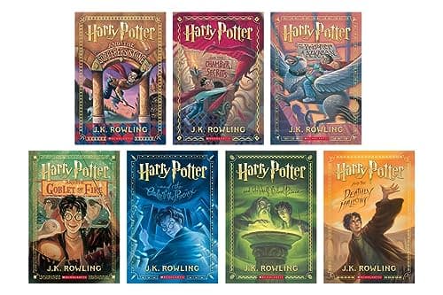 25 Year Anniversary Editon of Harry Potter Paperback Full Book Set Volumes 1-7 (Limited Edition, Original cover)