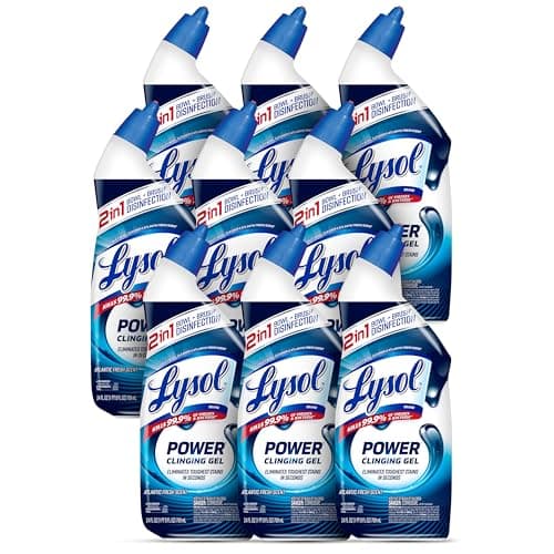 Lysol Power Toilet Bowl Cleaner Gel, For Cleaning and Disinfecting, Stain Removal, 24oz