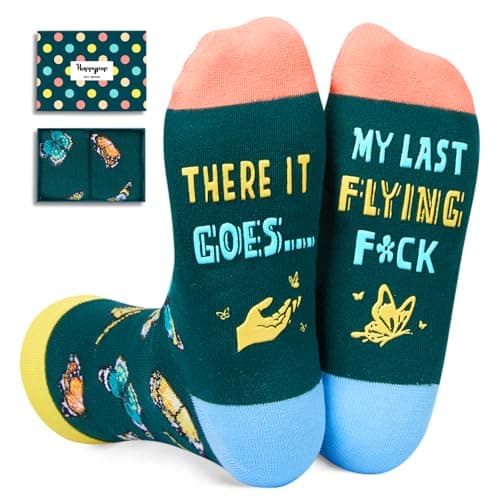 HAPPYPOP Funny Socks for Women - Funny Gifts Butterfly Socks for Men, Novelty Crazy Butterfly Gifts for Butterfly Lovers