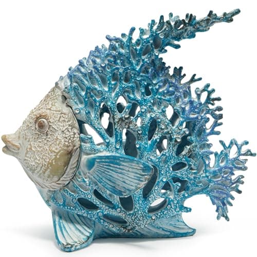 Hodao Coral Fish Figurines - Summer Sea Tropical Decor for Home & Office (Blue)