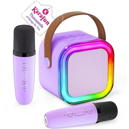 IROO Karaoke Machine for Kids, 2025 TOP Toys Christmas Birthday Gifts Ideas for Girls Ages 4, 5, 6, 7, 8, 9, 10, 12+ Years Old, Portable Mini MP3 Player with 2 Wireless Mics for Party