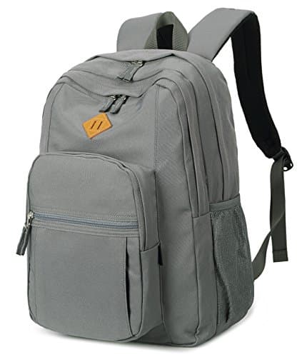 abshoo Classical Basic Womens Travel Backpack For College Men Water Resistant Bookbag (Grey)