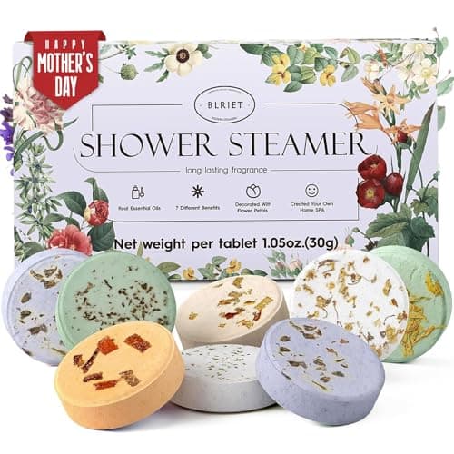 Shower Steamers Aromatherapy BLRIET 8 Pack Gifts for Women Mom Men, Gifts for Her Stress Relief Home Spa, Birthday Gift Lavender Natural Essential Oil Self Care Relaxation Shower Bombs Teen