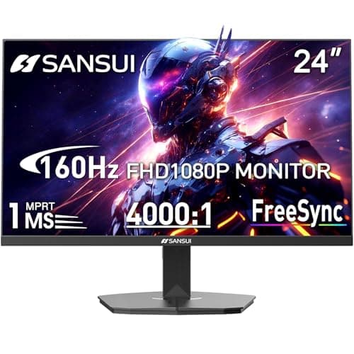 SANSUI 24 Inch Gaming Monitor 160Hz FHD 1080P Computer Monitor, FreeSync 1ms 4000:1 Contrast, HDMI DP Ports VESA Support Eye Care Monitor for Gaming Office (HDMI Cable Included ES-G24F4M)
