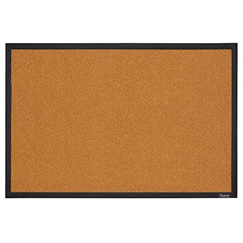 Quartet Cork Bulletin Board, Framed Corkboard, 2' x 3', Black Frame, Message Board, Vision Board (MWDB2436-BK)