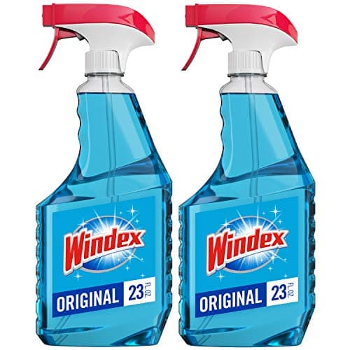 Windex Glass and Window Cleaner Spray Bottle, Bottle Made from 100% Recycled Plastic, Surface Cleaning Spray, Original Blue Scent, 23 Fl Oz (Pack of 2)