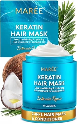 MAREE Deep Conditioning Hair Mask for Damaged Hair Treatment - Keratin Hair Care for Hydrating Growth Repair Moisturizing - Dry Curly Color Refreshing - Tratamiento Mascarilla Para el Cabello Seco
