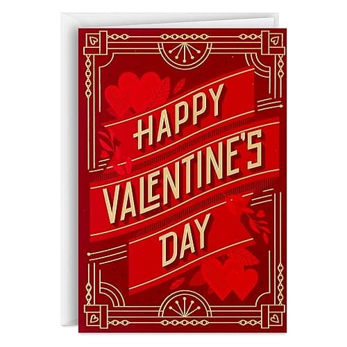 Hallmark Bulk Happy Valentine's Day Cards (40 Cards with Envelopes) Red Art Deco