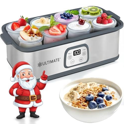 Ultimate Probiotic Yogurt Maker w/Adjustable Temperature & Time Control - Make Trillions of Live Probiotics - Best 2025 Men & Womens Christmas Gifts for Family & Friends - ULTIMATE LIFETIME WARRANTY