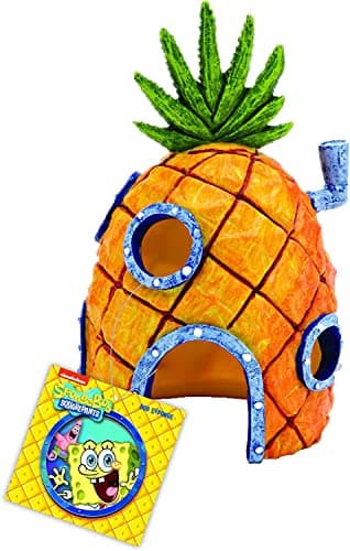 Penn-Plax (SBR10EO Spongebob Squarepants Officially Licensed Aquarium Ornament – Spongebob’s Pineapple House – Medium