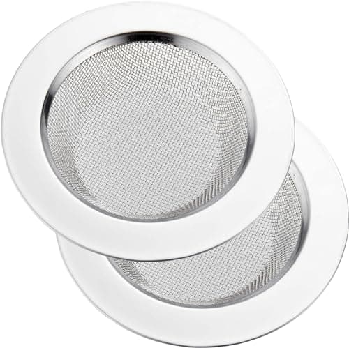 LASSHSWA 2 PCS Kitchen Sink Strainer Stainless Steel, Kitchen Sink Drain Strainer， Sink Strainers with Large Wide Rim 4.5" Diameter for Kitchen Sinks