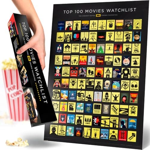 Official IMDb Top 100 Movies Scratch Off Poster | Premium Bucket List - Made in USA | 16.5x23.4 Inches | Unique Gift for Men and Women Film Lovers | Movie Night Supplies and Room Décor