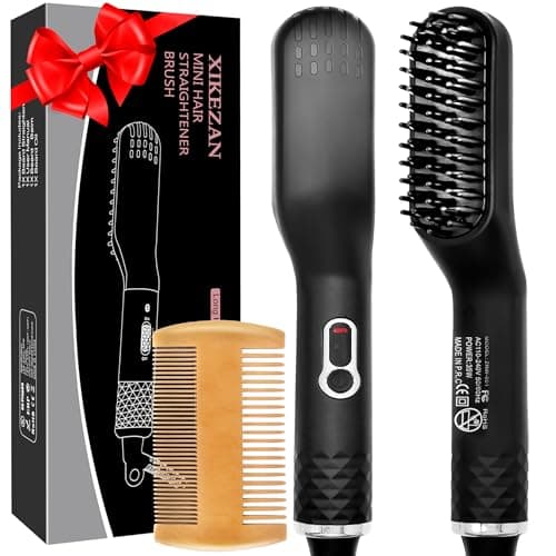 Beard Straightener for Men,Premium Heated Beard Brush w/Anti-Scald Feature,Beard Straightening Comb,Unique Fathers Day Birthday Valentines Gifts for Men Him Dad Boyfriend Christmas Stocking Stuffers